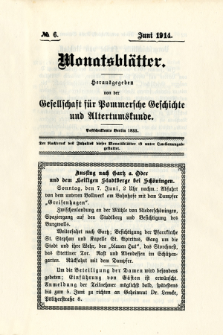 Monatsblätter Jhrg. 28, H. 6 (1914)
