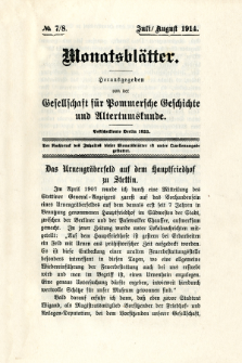 Monatsblätter Jhrg. 28, H. 7/8 (1914)