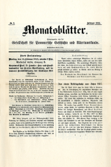 Monatsblätter Jhrg. 29, H. 2 (1915)
