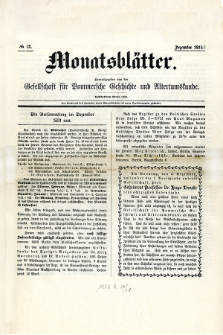 Monatsblätter Jhrg. 29, H. 12 (1915)