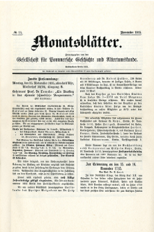 Monatsblätter Jhrg. 29, H. 11 (1915)