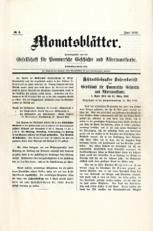 Monatsblätter Jhrg. 30, H. 6 (1916)