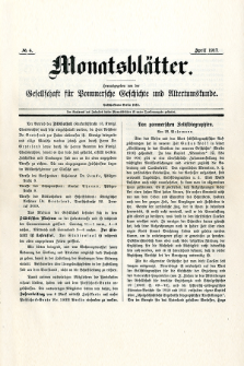 Monatsblätter Jhrg. 31, H. 4 (1917)