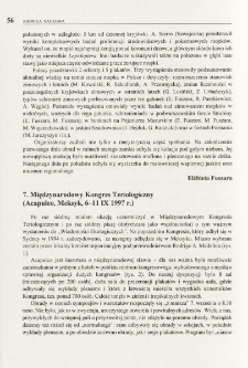 7. Międzynarodowy Kongres Teriologiczny (Acapulco, Meksyk, 6-11 IX 1997 r.)