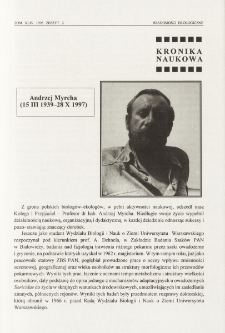 Andrzej Myrcha (15 III 1939-28 X 1997)