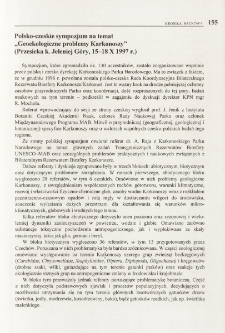 Polsko-czeskie sympozjum na temat "Geoekologiczne problemy Karkonoszy" (Przesieka k. Jeleniej Góry, 15-18 X 1997 r.)