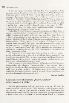 6. międzynarodowa konferencja "Rodens & spatium" (Akka, Izrael, 4-8 V 1998 r.)