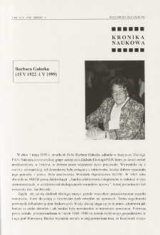 Barbara Gałecka (15 V 1922 -1 V 1999)