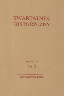 Kwartalnik Historyczny R. 60 nr 2 (1953), Strony tytułowe, spis treści