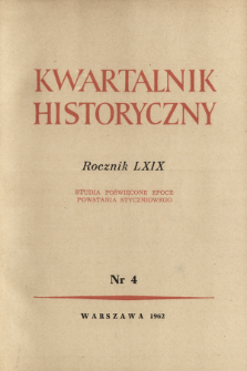 Kwartalnik Historyczny R. 69 nr 4 (1962), Title pages, Contents