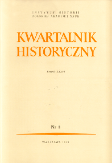 Kwartalnik Historyczny R. 76 nr 3 (1969), Strony tytułowe, spis treści