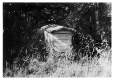 A wooden beehive