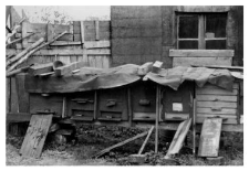 A wooden beehive