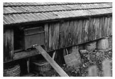 Wooden beehives and bee skeps