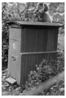 A wooden beehive