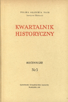 Kwartalnik Historyczny R. 62 nr 3 (1955), Strony tytułowe, Spis treści
