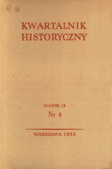 Kwartalnik Historyczny R. 60 nr 4 (1953), Życie naukowe zagranicą