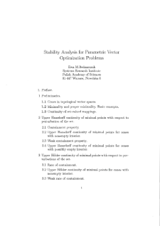 Stability analysis for parametric vector optimization problems * Upper Hausdorff continuity of minimal points with respect to perturbation of the set
