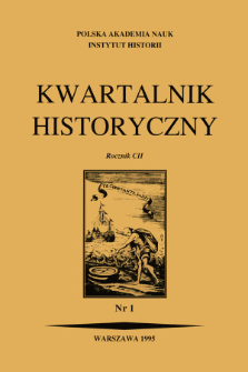 Kwartalnik Historyczny. R. 102 nr 1 (1995), Strony tytułowe, Spis treści