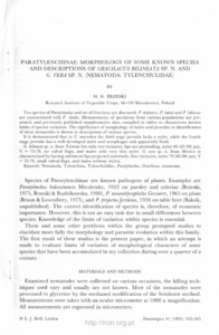 Paratylenchinae: morphology of some known species and descriptions of Gracilacus bilineata sp. n. and G. vera sp. n. (Nematoda: Tylenchulidae)