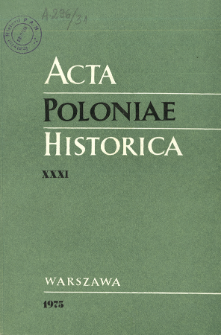 Acta Poloniae Historica. T. 31 (1975), Strony tytułowe, Spis treści
