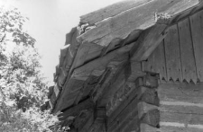 roof setting on a log construction