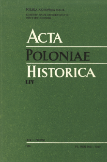 Acta Poloniae Historica. T. 54 (1986), Strony tytułowe, Spis treści