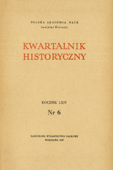 Kwartalnik Historyczny R. 64 nr 6 (1957), Title pages, Contents