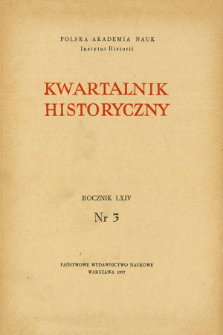Kwartalnik Historyczny R. 64 nr 3 (1957), Title pages, Contents