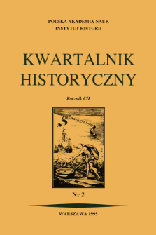 Kwartalnik Historyczny R. 102 nr 2 (1995), Strony tytułowe, Spis treści