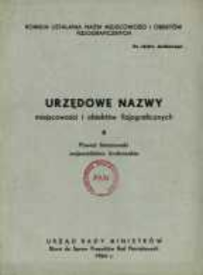 Urzędowe nazwy miejscowości i obiektów fizjograficznych. Nr 6; Powiat limanowski województwo krakowskie