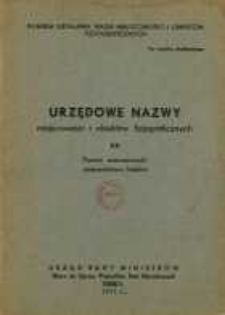 Urzędowe nazwy miejscowości i obiektów fizjograficznych. Nr 53; Powiat wieruszowski, województwo łódzkie