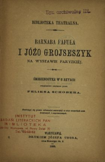 Barnaba Fafuła i Jóżo Grojseszyk na wystawie paryzkiej : śmiesznostka w 5 aktach
