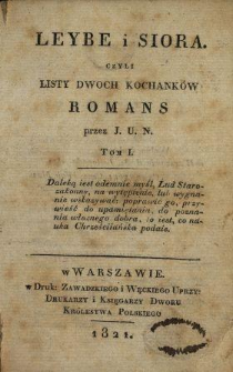 Leybe i Siora, czyli Listy dwóch kochanków : romans. T. 2