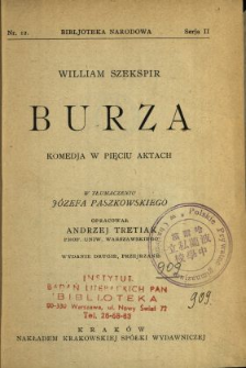 Burza : komedja w pięciu aktach