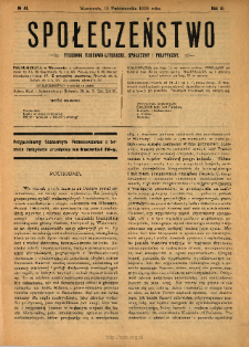 Społeczeństwo : tygodnik naukowo-literacki, społeczny i polityczny 1909 N.41
