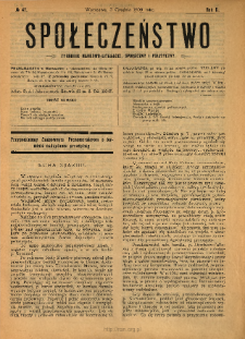 Społeczeństwo : tygodnik naukowo-literacki, społeczny i polityczny 1909 N.47
