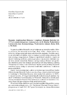 „Antiphonarium Kielcense. Antyfonarz Kolegiaty Kieleckiej (ok. 1372 r.). Wydanie fototypiczne z komentarzem”, oprac. Krzysztof Bracha [review]