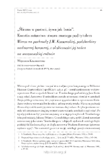 „Śliczna w postaci, żywa jak łania”. Kwestia autorstwa wiersza znanego pod tytułem „Wiersz na pochwałę J.W. Kossowskiej podskarbiny nadwornej koronnej, z okoliczności jej tańca na warszawskiej reducie