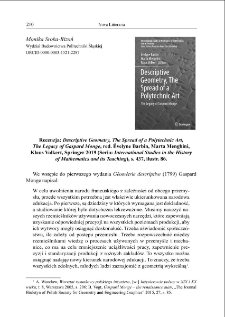 „Descriptive Geometry, the Spread of a Polytechnic Art: The Legacy of Gaspard Monge”, red. Évelyne Barbin, Marta Menghini, Klaus Volkert [review]