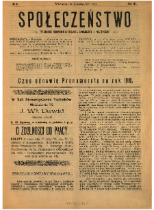 Społeczeństwo : tygodnik naukowo-literacki, społeczny i polityczny 1910 N.3