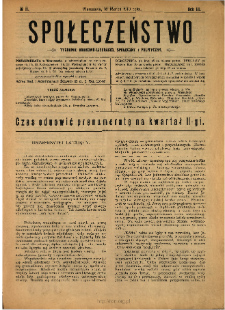 Społeczeństwo : tygodnik naukowo-literacki, społeczny i polityczny 1910 N.11