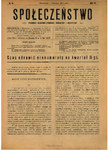 Społeczeństwo : tygodnik naukowo-literacki, społeczny i polityczny 1910 N.13
