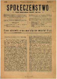 Społeczeństwo : tygodnik naukowo-literacki, społeczny i polityczny 1910 N.15