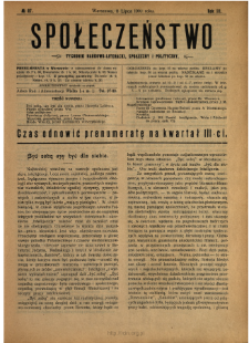 Społeczeństwo : tygodnik naukowo-literacki, społeczny i polityczny 1910 N.27