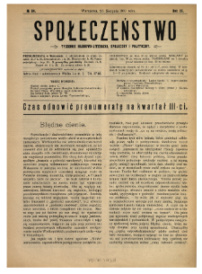 Społeczeństwo : tygodnik naukowo-literacki, społeczny i polityczny 1910 N.34