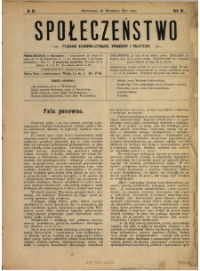 Społeczeństwo : tygodnik naukowo-literacki, społeczny i polityczny 1910 N.37