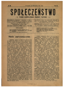Społeczeństwo : tygodnik naukowo-literacki, społeczny i polityczny 1910 N.38