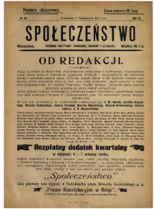 Społeczeństwo : tygodnik naukowo-literacki, społeczny i polityczny 1910 N.40