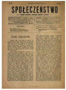Społeczeństwo : tygodnik naukowo-literacki, społeczny i polityczny 1910 N.49
